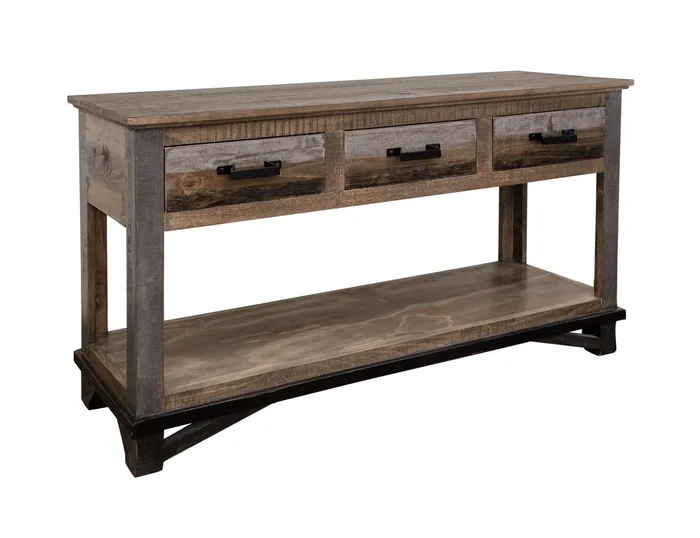 Loft – Sofa Table With 2 Drawers – Two Tone Gray / Brown
