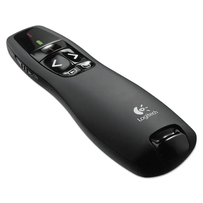 Logitech® R400 Wireless Presentation Remote With Laser Pointer, Class 2, 50 Ft Range, Matte Black