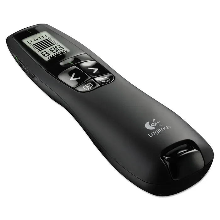 Logitech® R800 Wireless Laser Presentation Remote W/lcd Display, Class 2, 100 Ft Range, Matte Black