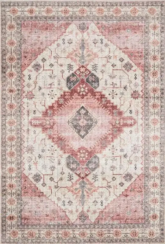 Loloi – Skye Ivory / Berry 18in x 18in Sample Rug – SKYESKY-02IVBY160S