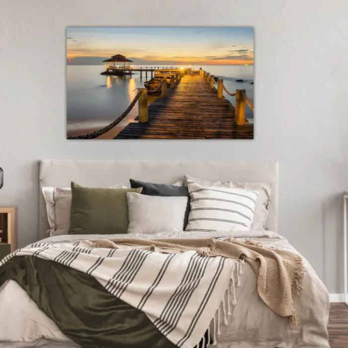 LORNA Tiki Hut Bridge Glass Wall Art
