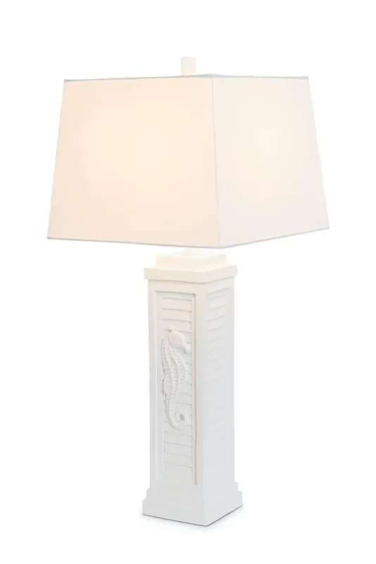 Lux Lighting – Sea Horse Shutter 32in Shutter Lamp w/USB Bright White, (Set of 2) – LUX-3923-WHITE-USB