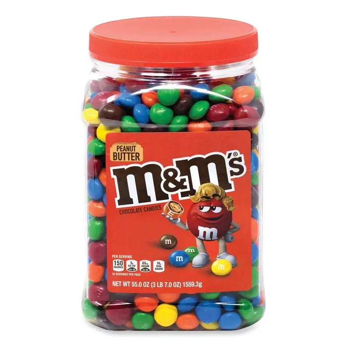 M & M‘s® Peanut Butter Milk Chocolate Candy Jar, 55 oz Jar