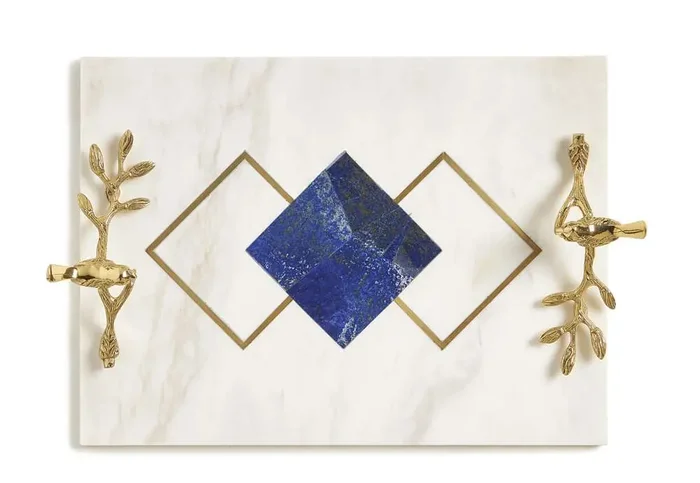 Maitland Smith – Blue Marble Inlay Tray – 8380-25B
