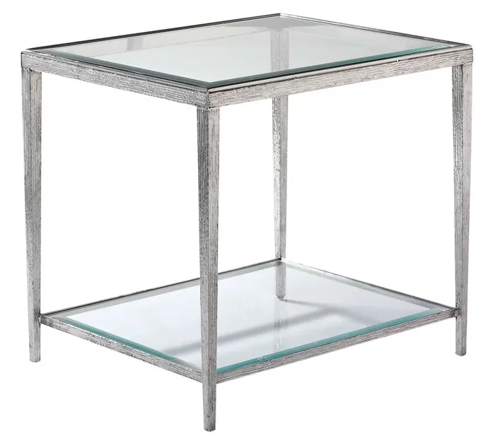 Maitland Smith – Jinx Nickel Rectangular Side Table – HM1019E