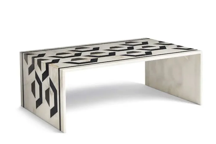 Maitland Smith – Marble Inlay Cocktail Table – 8378-33