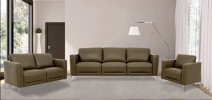 Malaga Leather 3-Piece Living Room Set