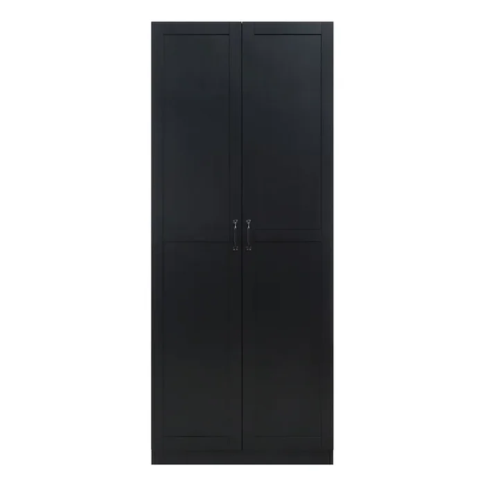 Manhattan Comfort – Hopkins Storage Closet with 7 Adjustable Shelves in Black – 2GLF-BK