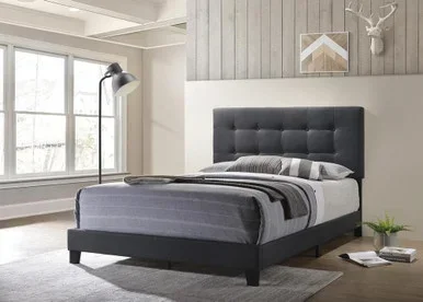 Mapes Upholstered Eastern King Panel Bed Charcoal / CS-305746KE