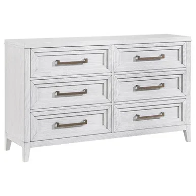 Marielle 6-drawer Bedroom Dresser Distressed White / CS-224843