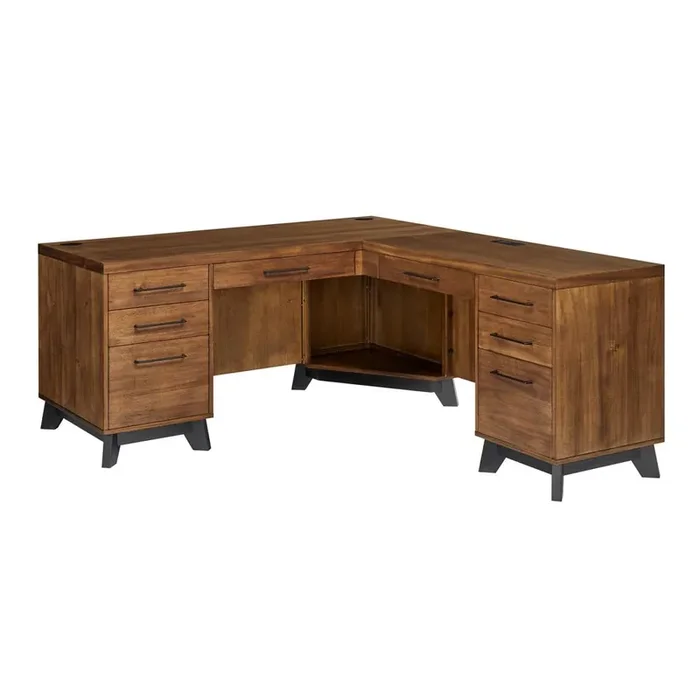 Martin Furniture – Avery Modern RHF Return for Pedestal L-Desk In Brown – IMAV664R-KIT