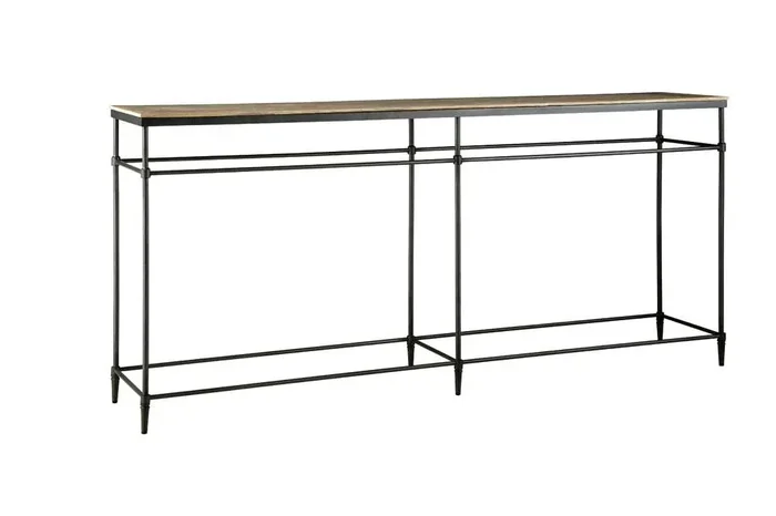 Martin Svensson Home – Fenway 74in Solid Wood and Metal Mango Sofa Console Table – 8714241