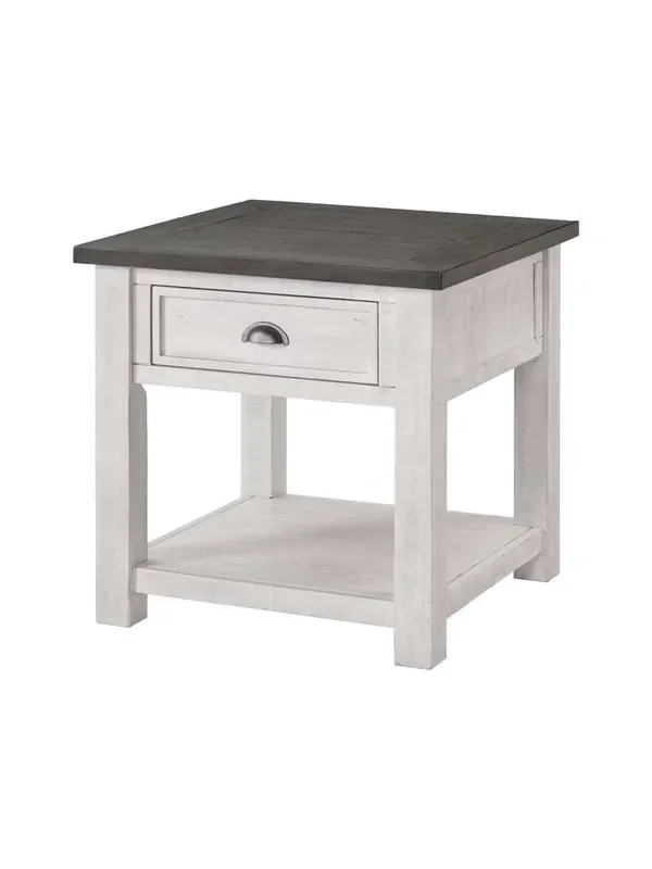 Martin Svensson Home – Monterey End Table, White and Grey – 890635