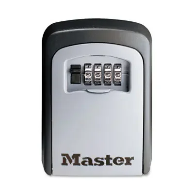 Master Lock® Locking Combination 5 Key Steel Box, 3.25″ Wide, Black/Silver