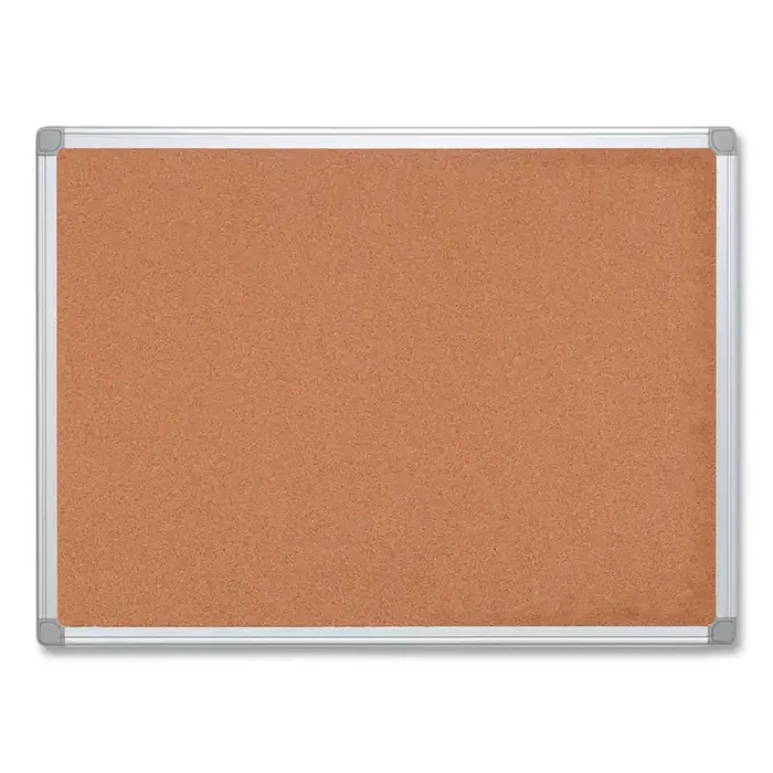 MasterVision® Earth Cork Board, 24″ x 18″, Tan Surface, Satin Aluminum Frame