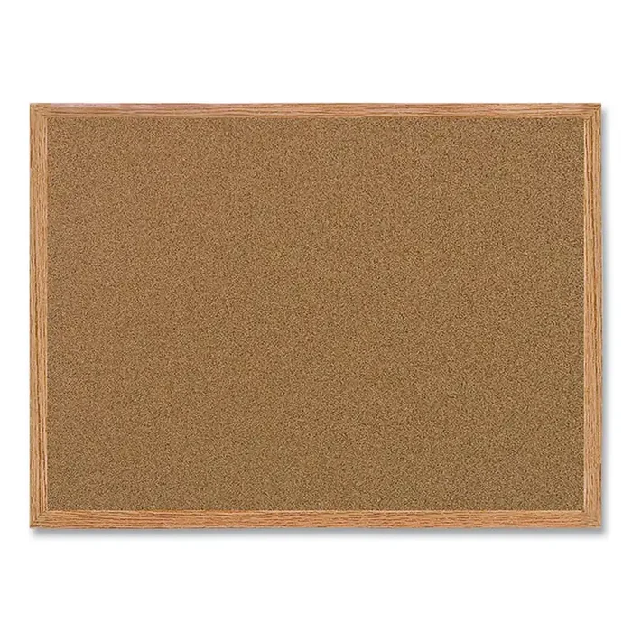 MasterVision® Value Cork Board with Oak Frame, 24″ x 36″, Brown Surface, Natural Oak Frame