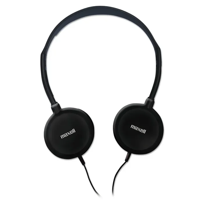Maxell® HP-200 Stereo Headphones, 4 ft Cord, Silver