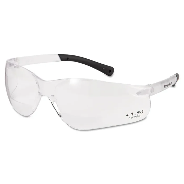 MCR™ Safety Bearkat Magnifier Safety Glasses, Clear Frame, Clear Lens