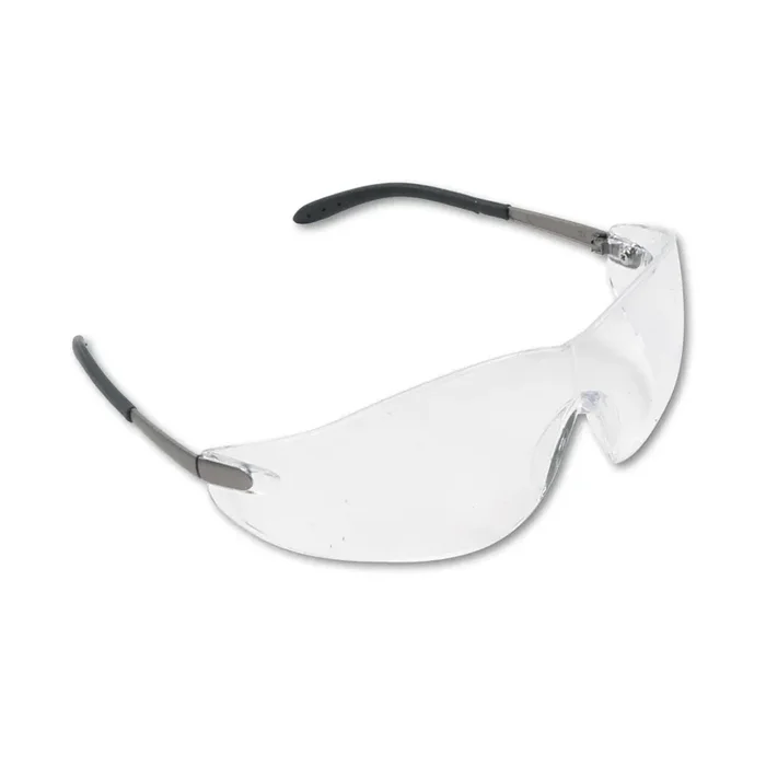MCR™ Safety Blackjack Wraparound Safety Glasses, Chrome Plastic Frame, Clear Lens, 12/box