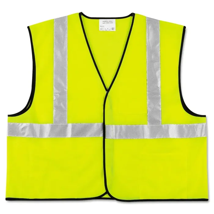 MCR™ Safety Class 2 Safety Vest, Polyester, 2X-Large, Fluorescent Lime with Silver Stripe