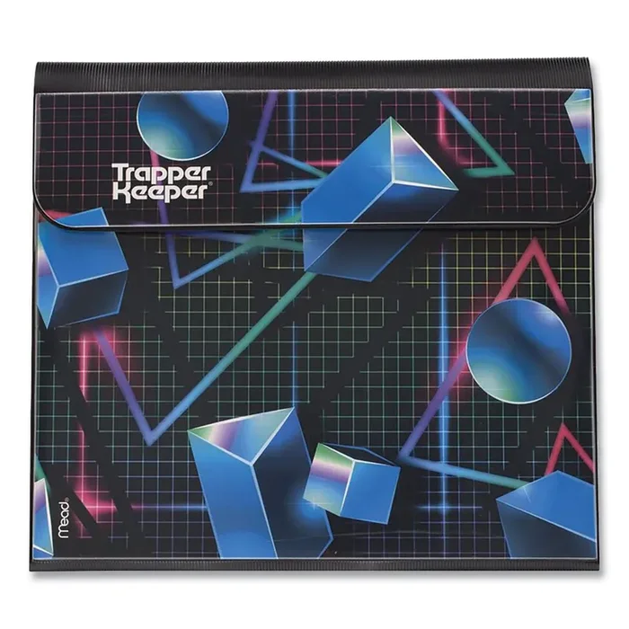 Mead® Trapper Keeper 3-Ring Pocket Binder, 1″ Capacity, 11.25 x 12.19, Shapes
