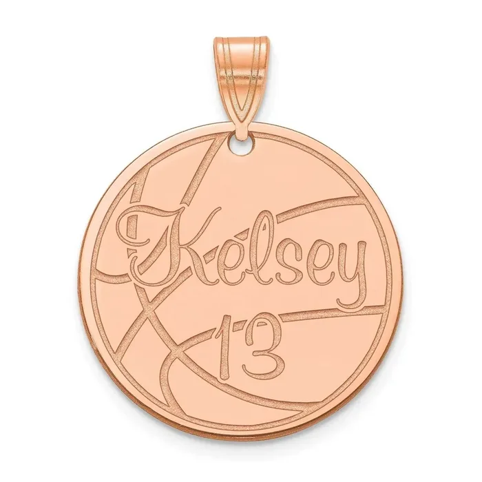 Medium Customized Circle Pendant Sterling Silver Rose-plated XNA1047RP