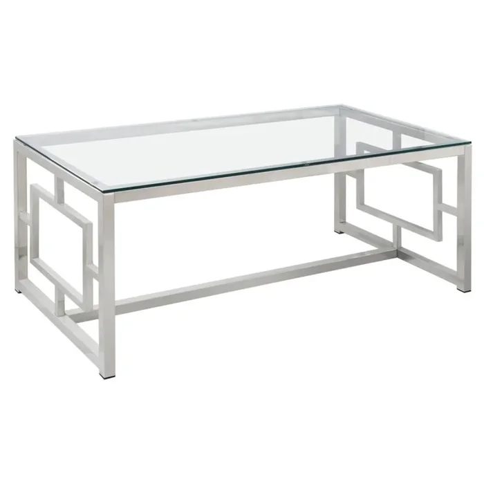 MERCED Rectangular Glass Top Coffee Table