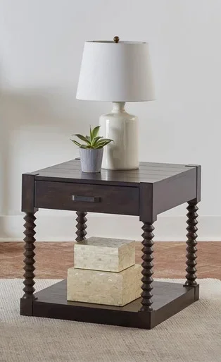Meredith 1-drawer Rectangular Side End Table Coffee Bean / CS-722577