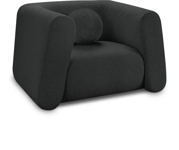 Meridian Furniture – Abbington Black Boucle Fabric Chair – 113Black-C