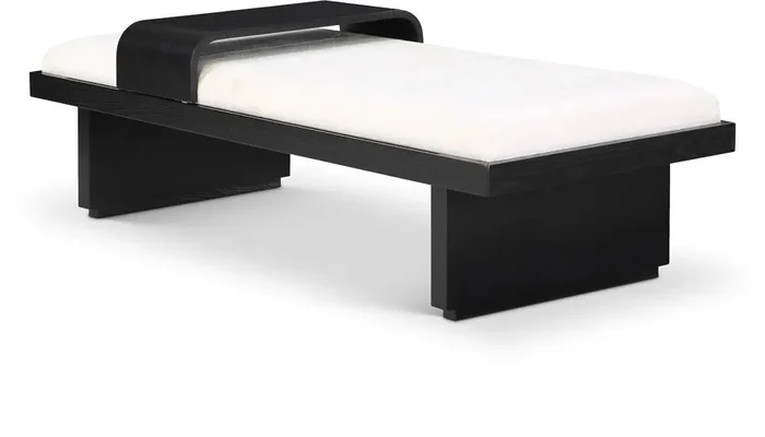 Meridian Furniture – Arlington Cream Chenille Fabric Bench – 22014Cream