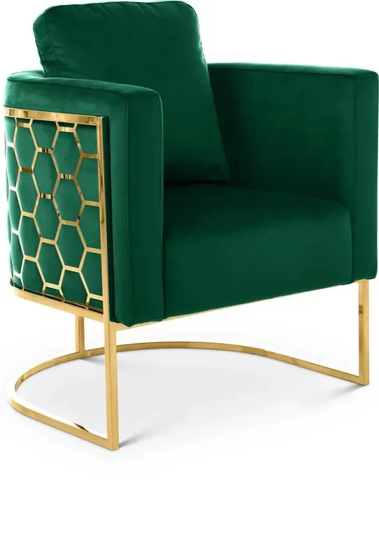 Meridian Furniture – Casa Green Velvet Chair – 692Green-C