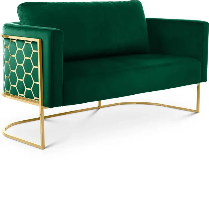 Meridian Furniture – Casa Green Velvet Loveseat – 692Green-L