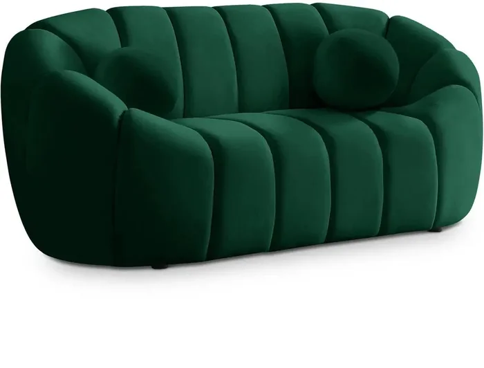 Meridian Furniture – Elijah Green Velvet Loveseat – 613Green-L