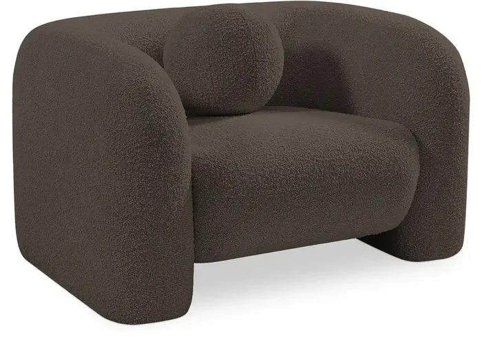 Meridian Furniture – Emory Brown Boucle Fabric Chair – 139Brown-C