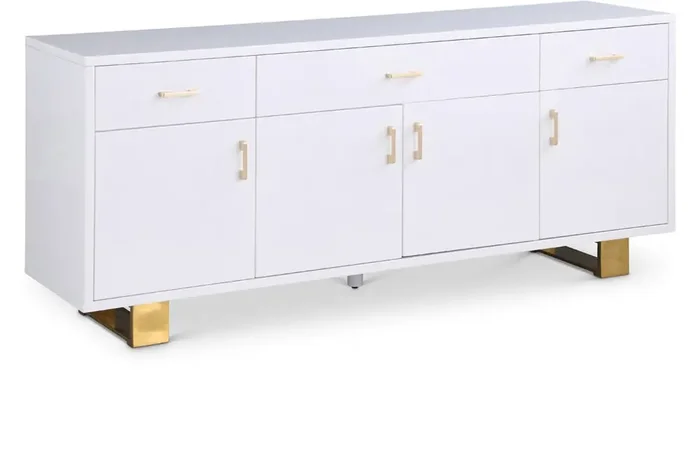 Meridian Furniture – Excel White Lacquer Sideboard/Buffet – 355