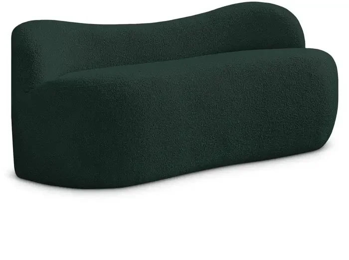 Meridian Furniture – Flair Green Boucle Fabric Bench – 119Green