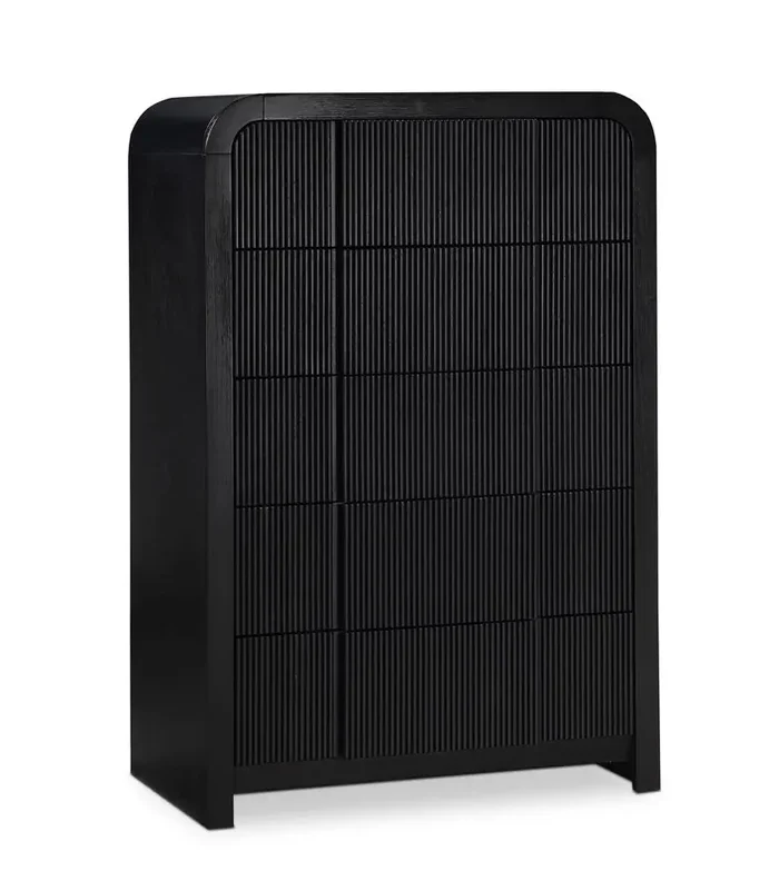 Meridian Furniture – Fluted Black Chest – 314Black-CH