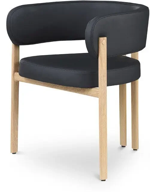 Meridian Furniture – Gideon Black Vegan Leather Dining Chair (Set of 2) – 982Black-C