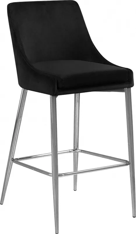 Meridian Furniture – Karina Black Velvet Stool (Set of 2) – 790Black-C