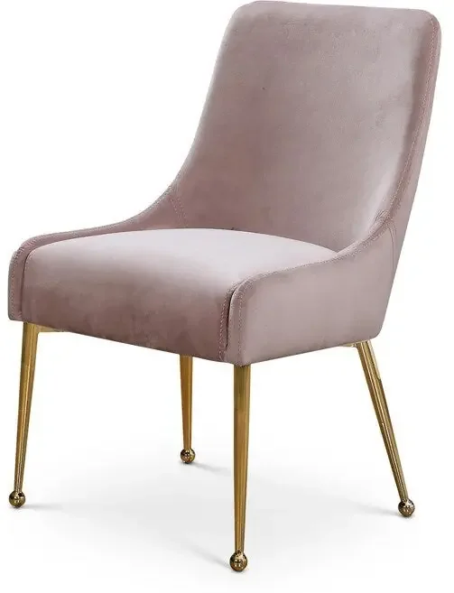 Meridian Furniture – Owen Pink Velvet Dining Chair (Set of 2) – 744Pink