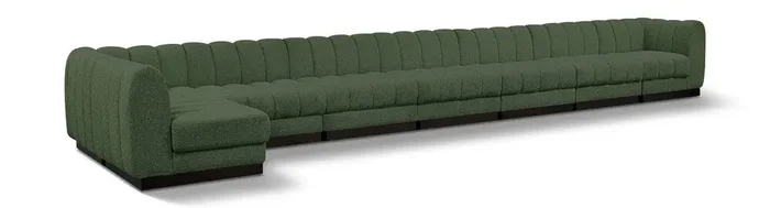 Meridian Furniture – Quinn Green Chenille Fabric Modular Sectional – 8Pc – 124Green-Sec8B