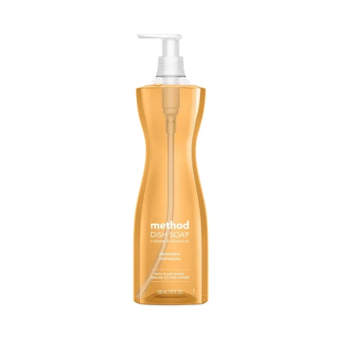 Method® Dish Soap, Clementine, 18 Oz Pump Bottle, 6/carton