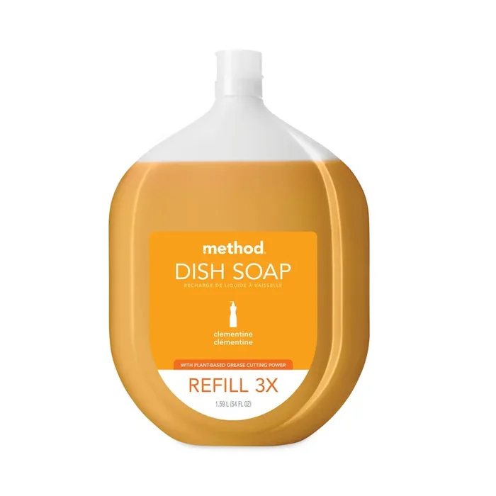 Method® Dish Soap Refill Tub, Clementine Scent, 54 oz Tub, 4/Carton