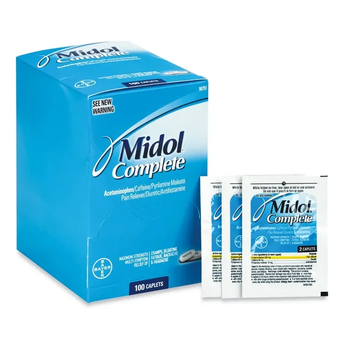 Midol® Complete Menstrual Caplets, Two-Pack, 50 Packs/box