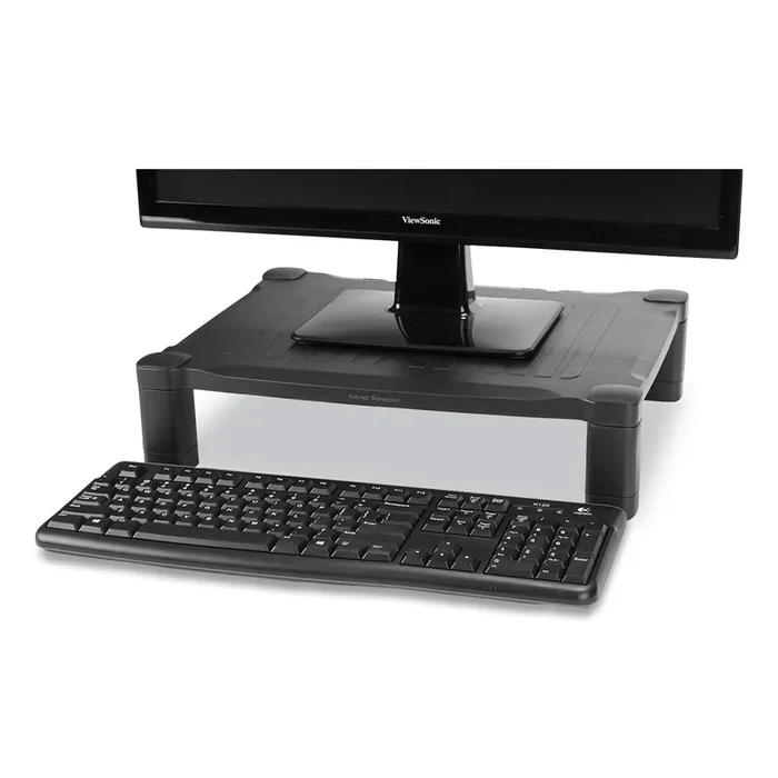 Mind Reader Adjustable Rectangular Monitor Stand, 17″ X 13″ X 3.75″ To 5.75″, Black, Supports 22 Lbs