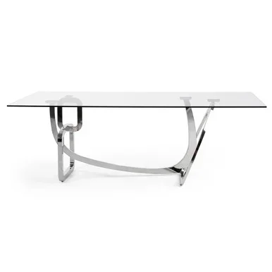 Modrest Adelaide Modern Stainless Steel & Glass Dining Table / VGVCT1301S