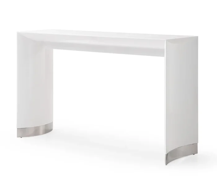 Modrest Corbett Contemporary White Bar Table