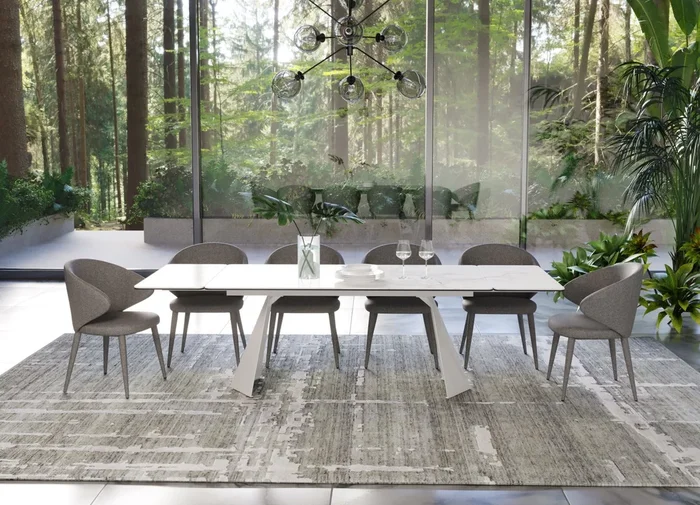 Modrest Encanto Modern White Ceramic Dining Table