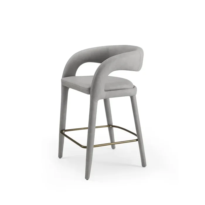 Modrest Faerron Modern Grey Leatherette Counter Chair