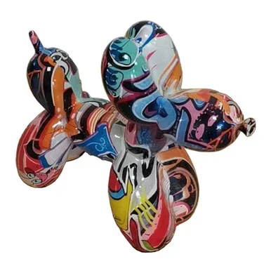 Modrest Graffiti Balloon Dog Modern Multi-Color Sculpture / VGTH-235335